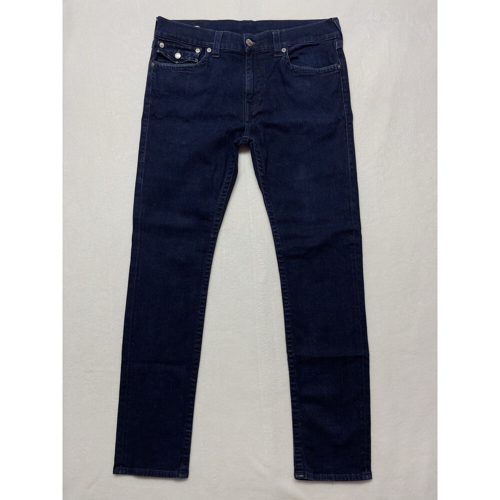 True Religion Rocco Men's Relaxed Skinny Blue Jeans Size 36x33 - Picture 3 of 11